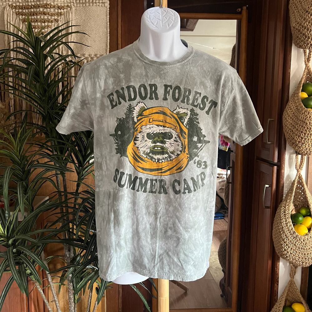 Star Wars Ewok Endor Summer Camp Tee M | Green Forest Moon Vintage Look Graphic